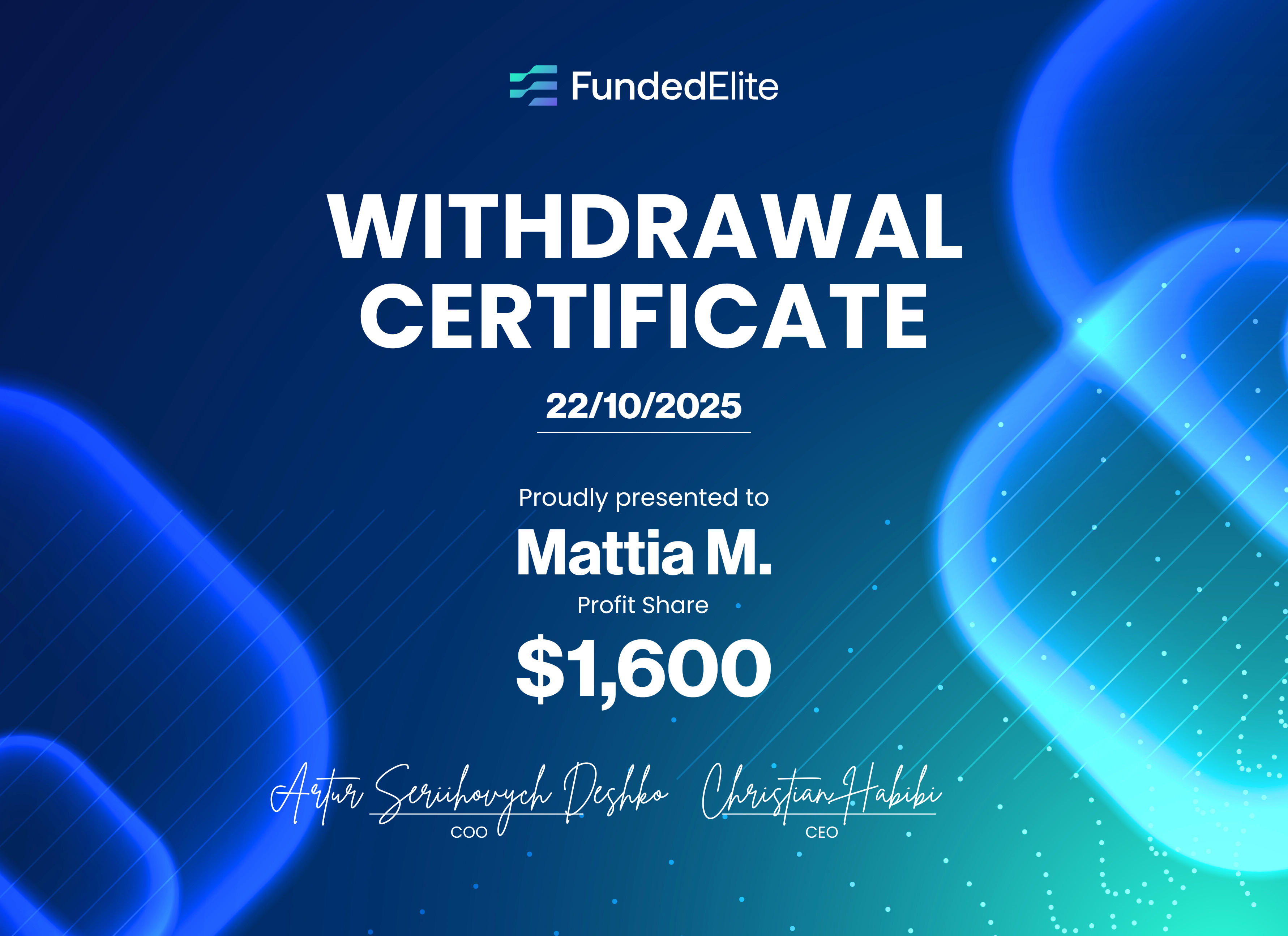 Withdrawal certificate