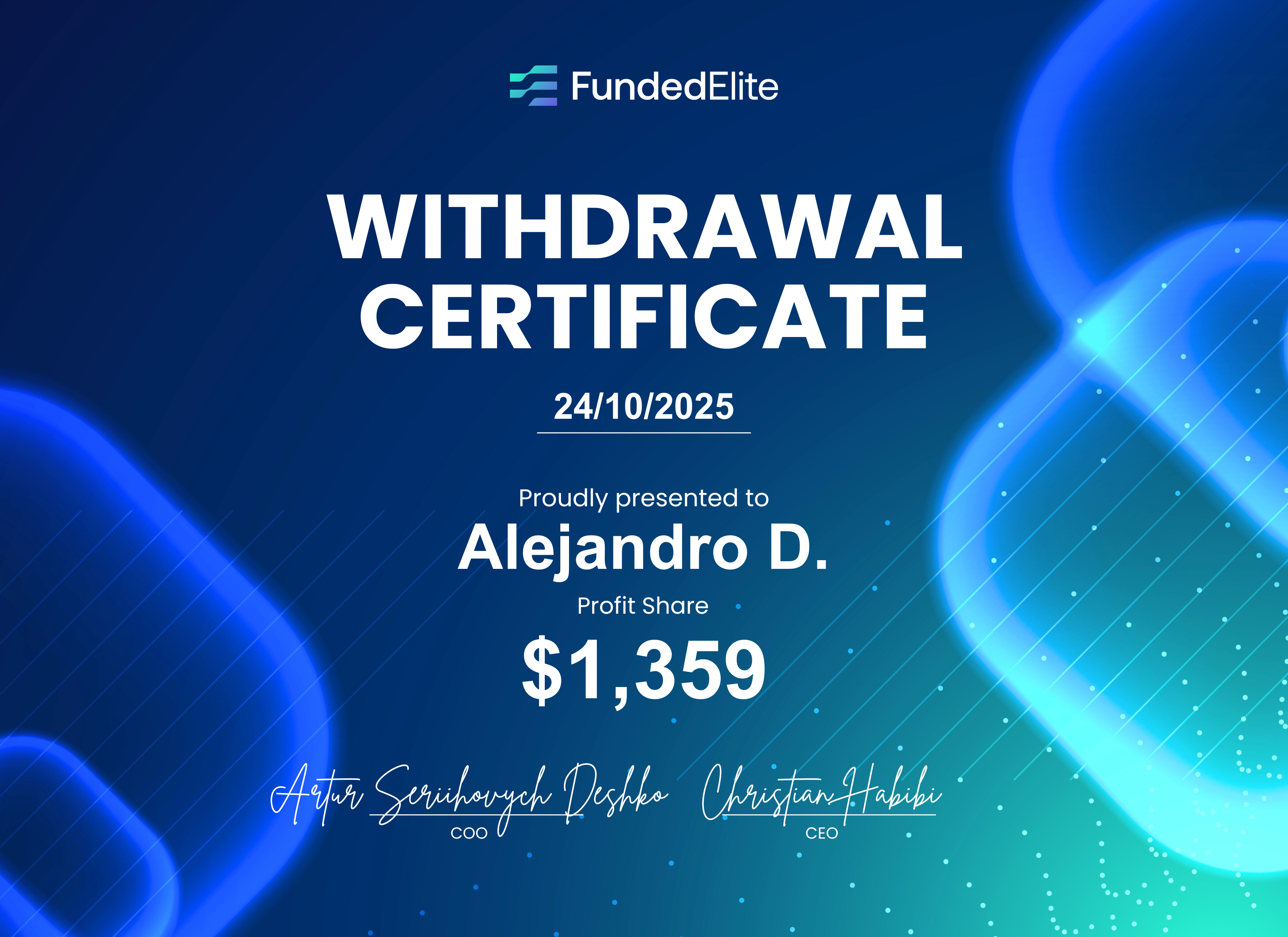 Withdrawal certificate