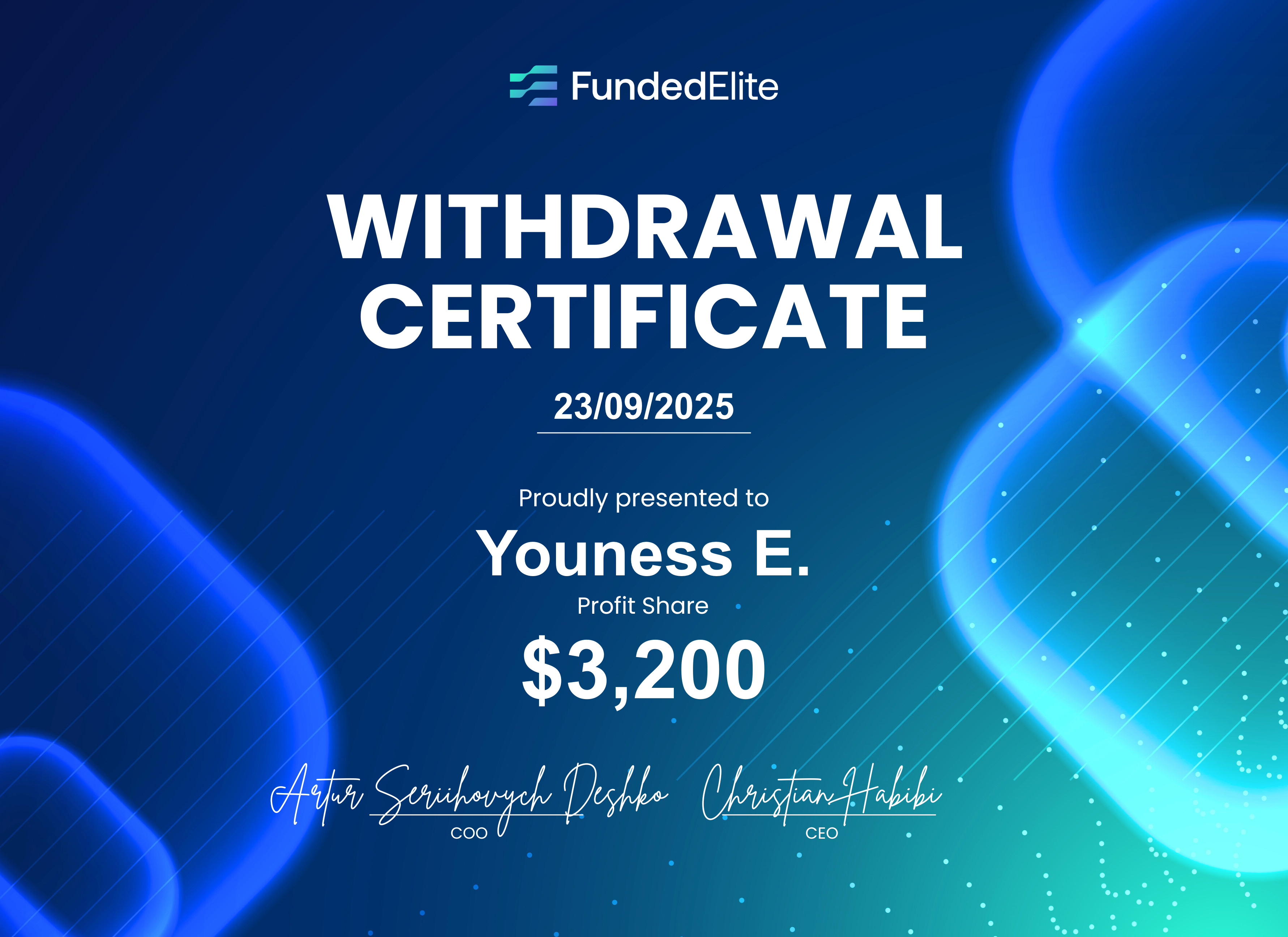 Withdrawal certificate